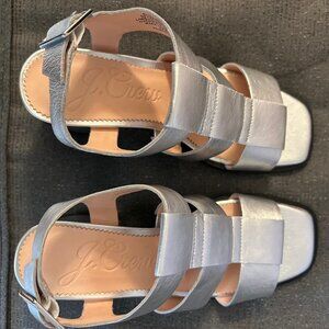 NIB JCrew Silver Fisherman Sandals 6.5